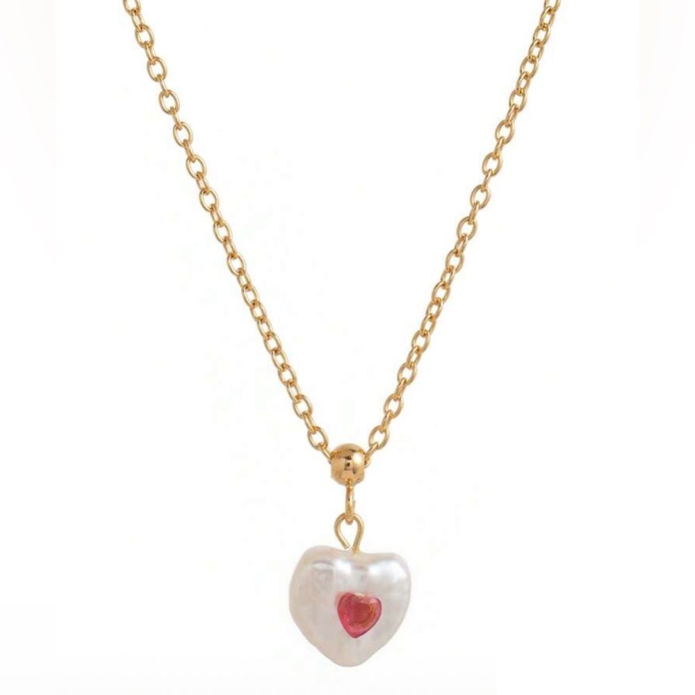 Pearl heart necklace Q133